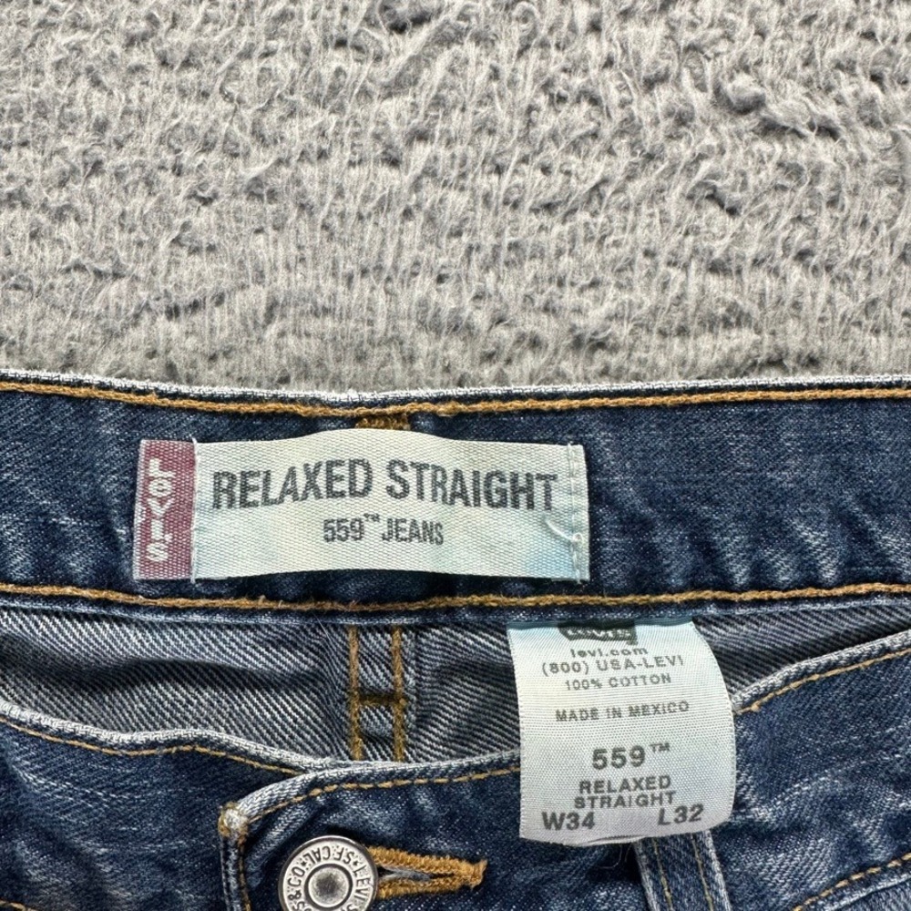 Vintage Levi's 559 Relaxed Straight Leg Baggy Jeans Mens W34 L32 Blue Denim - Picture 3 of 10